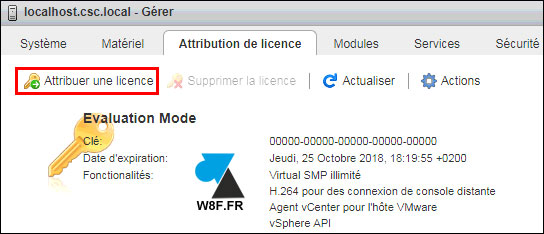 tutoriel VMware vSphere ESXi licence