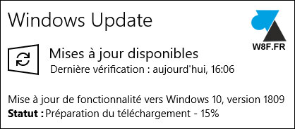 tutoriel mise à jour Windows 10 October Update 1809