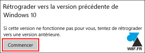 tutoriel Windows 10 récupération systeme version précédente