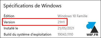 Windows 10 21H1 version