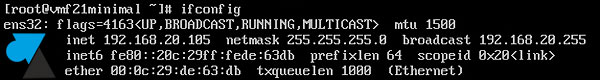 fedora ifconfig adresse ip mac ether
