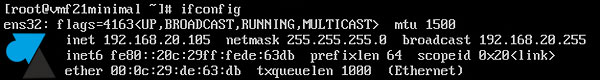 fedora ifconfig adresse ip mac ether