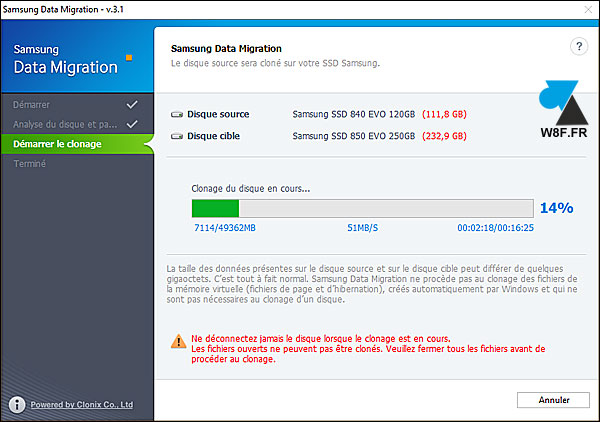 tutoriel clone copie HDD SSD Samsung