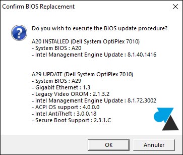 mise a jour Bios Dell update Inspiron Optiplex Latitude XPS Vostro Alienware