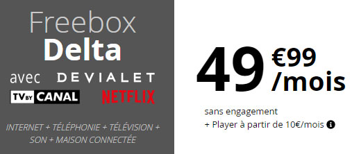 prix abonnement Free Freebox Delta