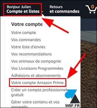 amazon prime menu