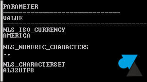 Oracle character set AL32UTF8 jeu caracteres