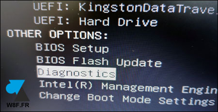 tutoriel Dell boot mode menu diagnostics