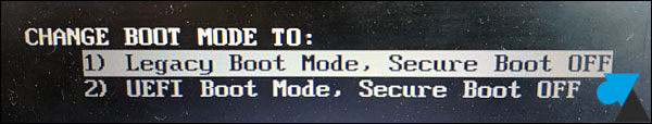 tutoriel Dell boot mode UEFI Legacy Secure Boot ON OFF