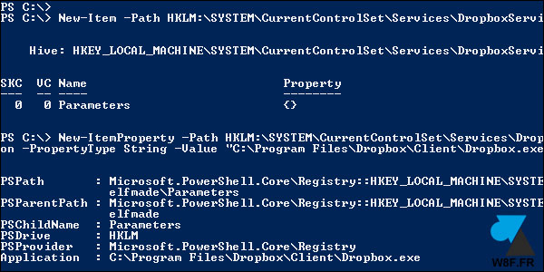 tutoriel Dropbox service Windows Server PowerShell