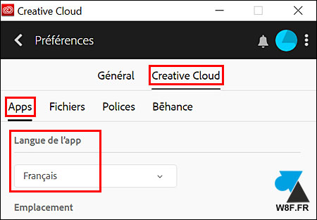 tutoriel Adobe CC Creative Cloud langue