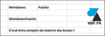 tutoriel Microsoft Office Excel texte barré barrer