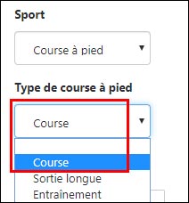 Strava type activité course