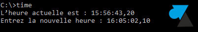 tutoriel heure modifier cmd