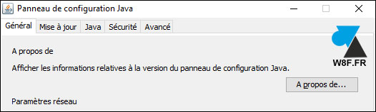 javacpl Panneau de configuration Java