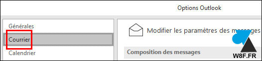 tutoriel outlook options courrier mail messagerie