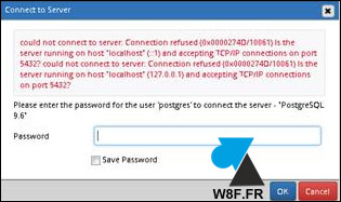 erreur postgresql pgsql login impossible