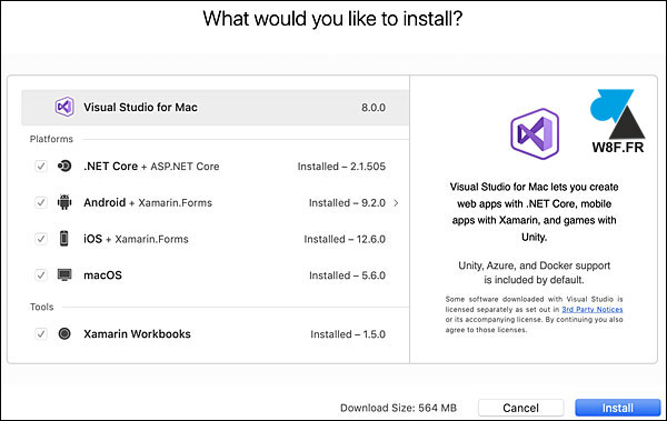 tutoriel telecharger installer Visual Studio Mac macOS Mac OS