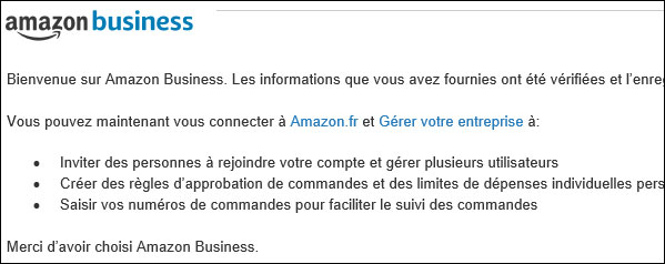 Amazon Business site professionnel