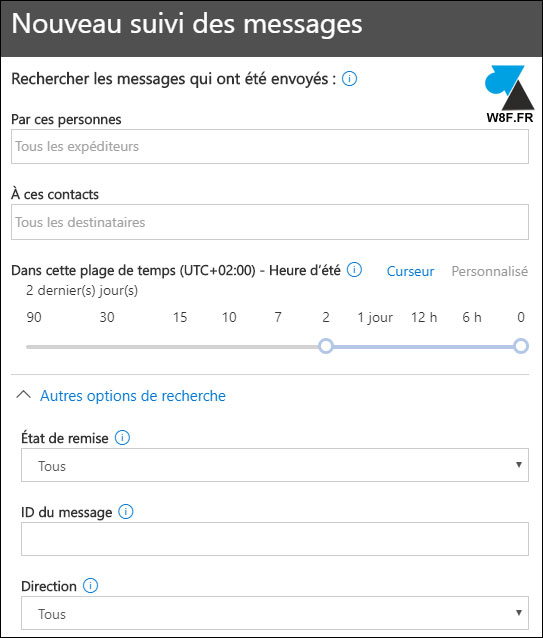 tutoriel Exchange Online Office 365 voir logs suivi des messages