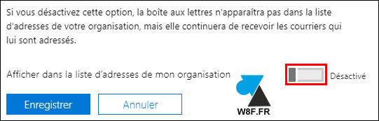 tutoriel Office 365 Exchange Online masquer adresse carnet