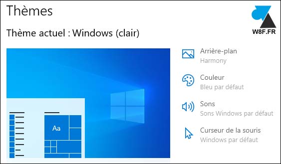 Windows 10 theme clair light 1903