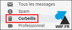 tutoriel vider corbeille Gmail