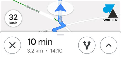 Google Maps afficher compteur vitesse Android iOS iPhone