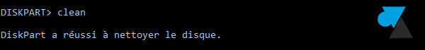 tutoriel diskpart clean disk partition