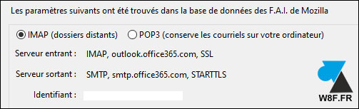 tutoriel Thunderbird parametres IMAP SMTP Office 365 Outlook