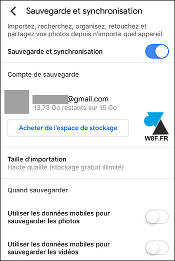 tutoriel sauvegarde automatique photo iPhone Google Photos