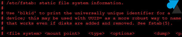 tutoriel nfs etc fstab linux