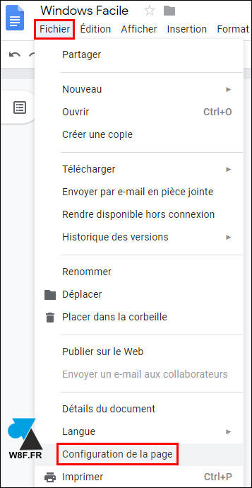 tutoriel Google Docs modifier marges document