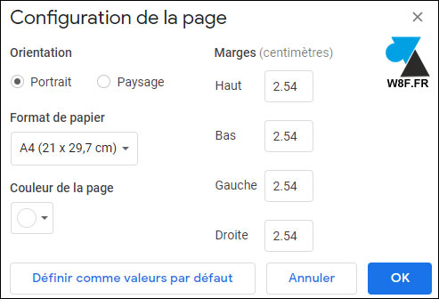 tutoriel Google Docs modifier marges document