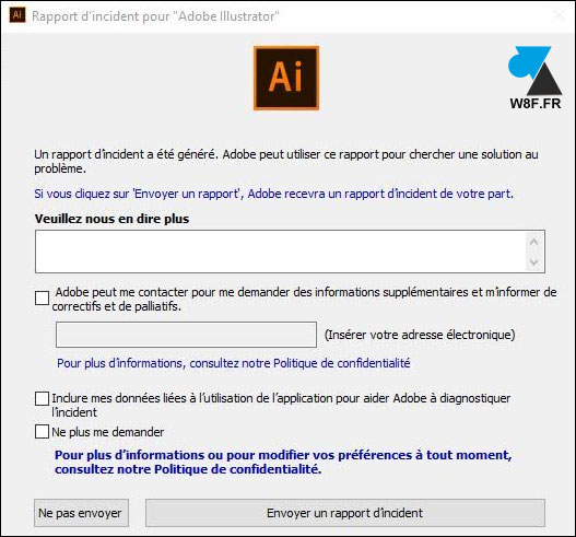erreur Windows 10 Adobe Illustrator 2019