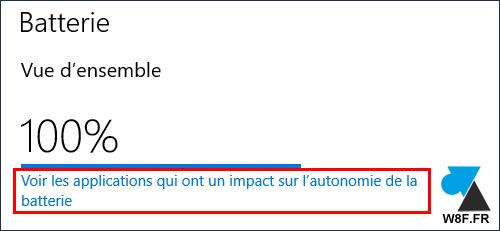 Windows 10 parametres Systeme Batterie