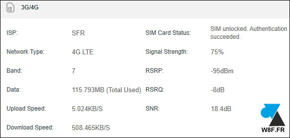 status carte sim 3G 4G routeur tplink