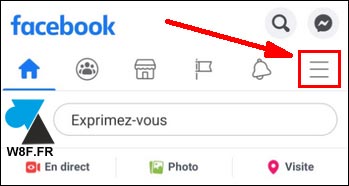 tutoriel Facebook Android menu options