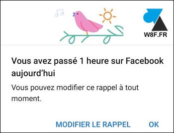 temps passé Facebook oiseau