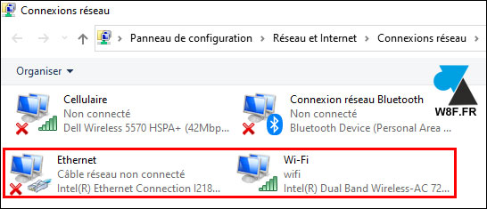 tutoriel Windows 10 Ethernet Wifi 4G Bluetooth