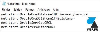 tutoriel Oracle script start services