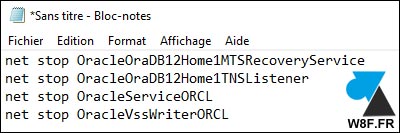 tutoriel Oracle script stop services