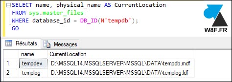 SQL Server where is tempdb mdf ldf