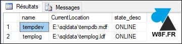 SQL Server alter database tempdb mdf ldf