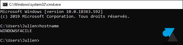cmd hostname windowsfacile