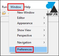 tutoriel Eclipse Windows Preferences settings options