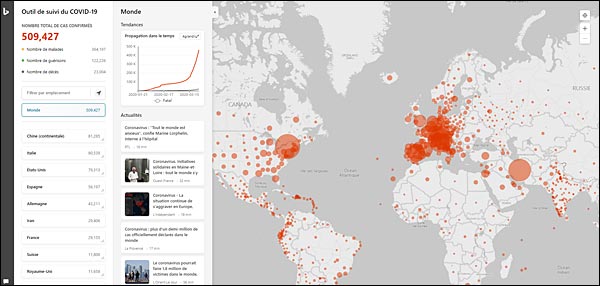 covid19 coronavirus bing microsoft map