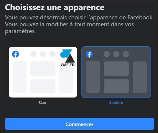 tutoriel Facebook 2020 theme dark sombre noir