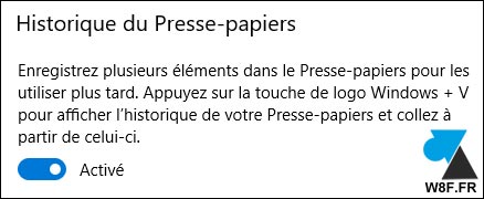 activer historique copier coller