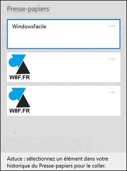 tutoriel historique presse papier Windows copier coller